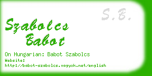 szabolcs babot business card